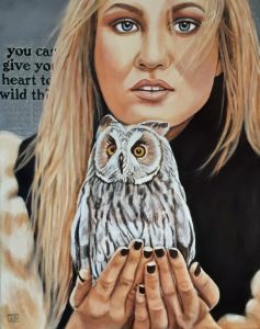 Acrylic painting, portrait, owl art